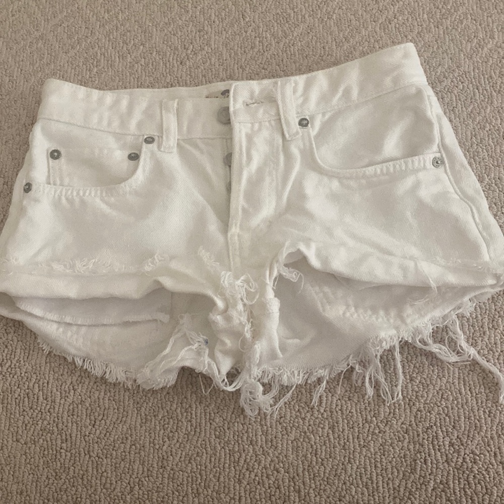 White Free People jean shorts